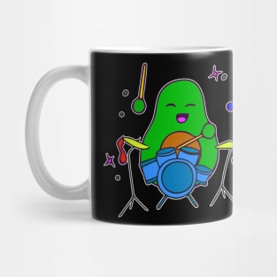 Funny Avocado Cute Clipart Veggies - Musical Beats Drummer Mug